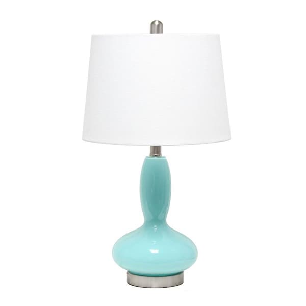 Feeltheglow Contemporary Curved Glass Table Lamp, Seafoam FE2519860 - main